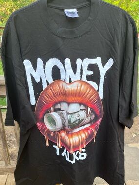 NWT Shaka Wear Max Heavyweight Graphic Tee Money Talks Black 3XL